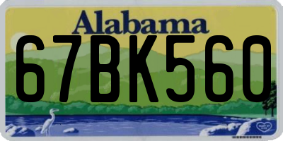 AL license plate 67BK560