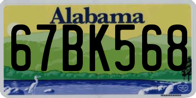 AL license plate 67BK568