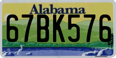 AL license plate 67BK576