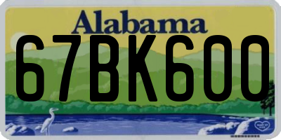 AL license plate 67BK600