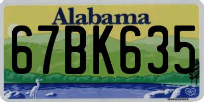 AL license plate 67BK635