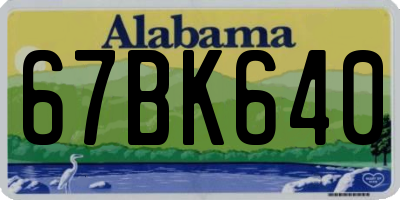 AL license plate 67BK640