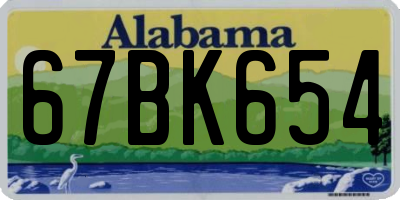 AL license plate 67BK654