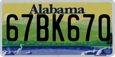AL license plate 67BK670