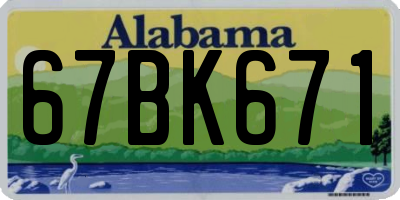 AL license plate 67BK671