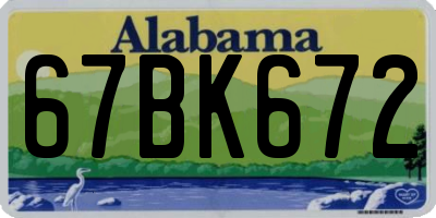 AL license plate 67BK672