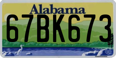 AL license plate 67BK673