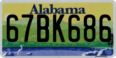 AL license plate 67BK686