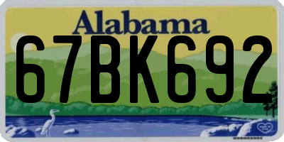 AL license plate 67BK692
