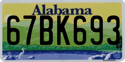 AL license plate 67BK693