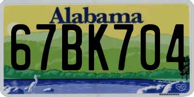 AL license plate 67BK704