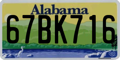 AL license plate 67BK716