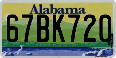 AL license plate 67BK720