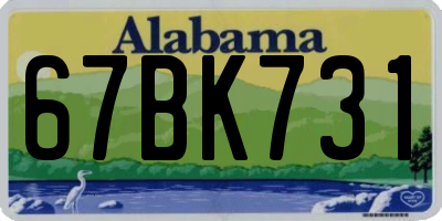 AL license plate 67BK731