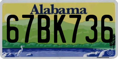 AL license plate 67BK736