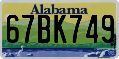 AL license plate 67BK749