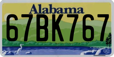AL license plate 67BK767