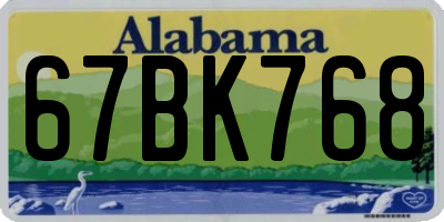 AL license plate 67BK768