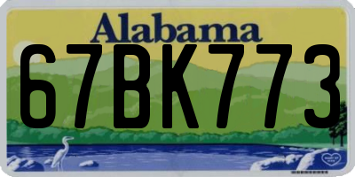 AL license plate 67BK773