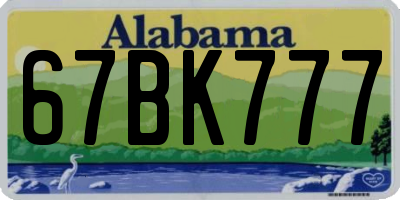 AL license plate 67BK777