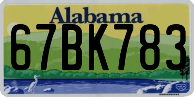 AL license plate 67BK783