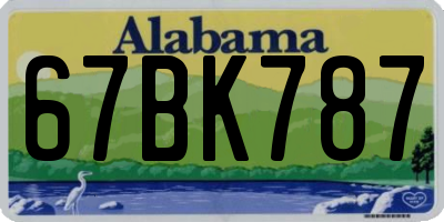 AL license plate 67BK787