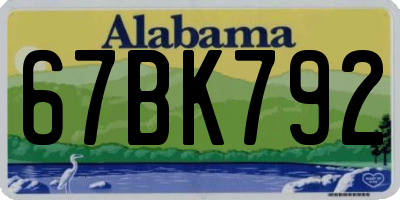 AL license plate 67BK792