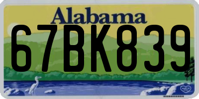 AL license plate 67BK839