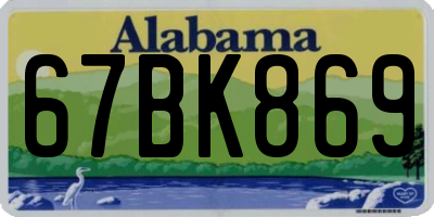 AL license plate 67BK869