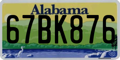 AL license plate 67BK876