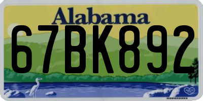 AL license plate 67BK892