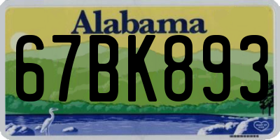 AL license plate 67BK893