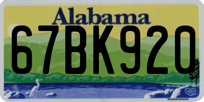 AL license plate 67BK920