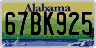 AL license plate 67BK925
