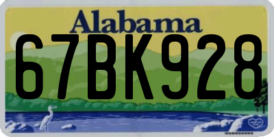 AL license plate 67BK928
