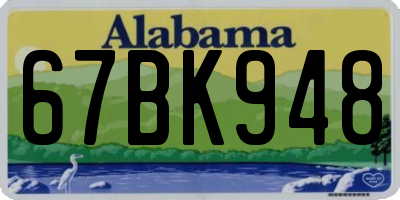AL license plate 67BK948