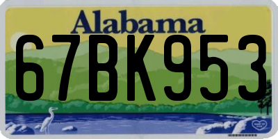 AL license plate 67BK953