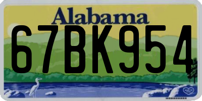 AL license plate 67BK954