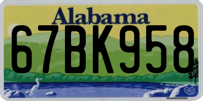 AL license plate 67BK958