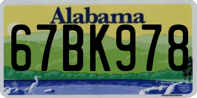 AL license plate 67BK978