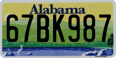AL license plate 67BK987