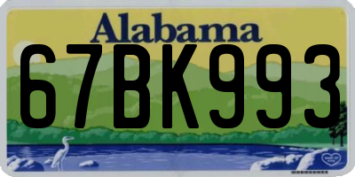 AL license plate 67BK993