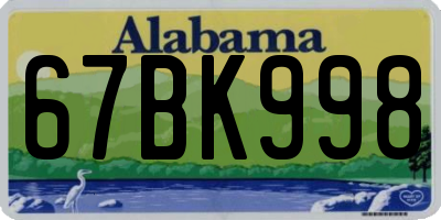 AL license plate 67BK998
