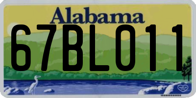 AL license plate 67BL011