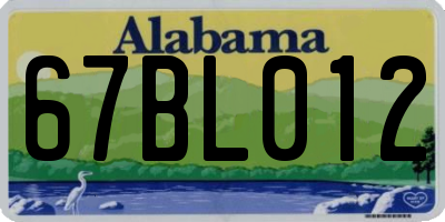 AL license plate 67BL012