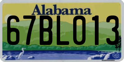 AL license plate 67BL013