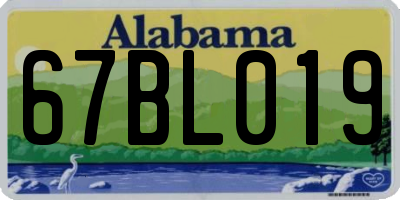 AL license plate 67BL019