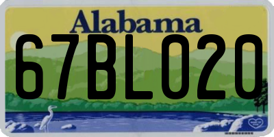AL license plate 67BL020