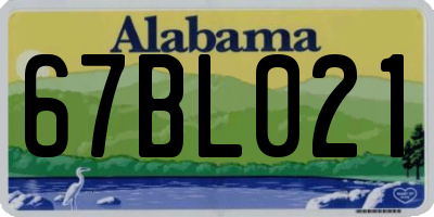 AL license plate 67BL021