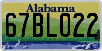 AL license plate 67BL022